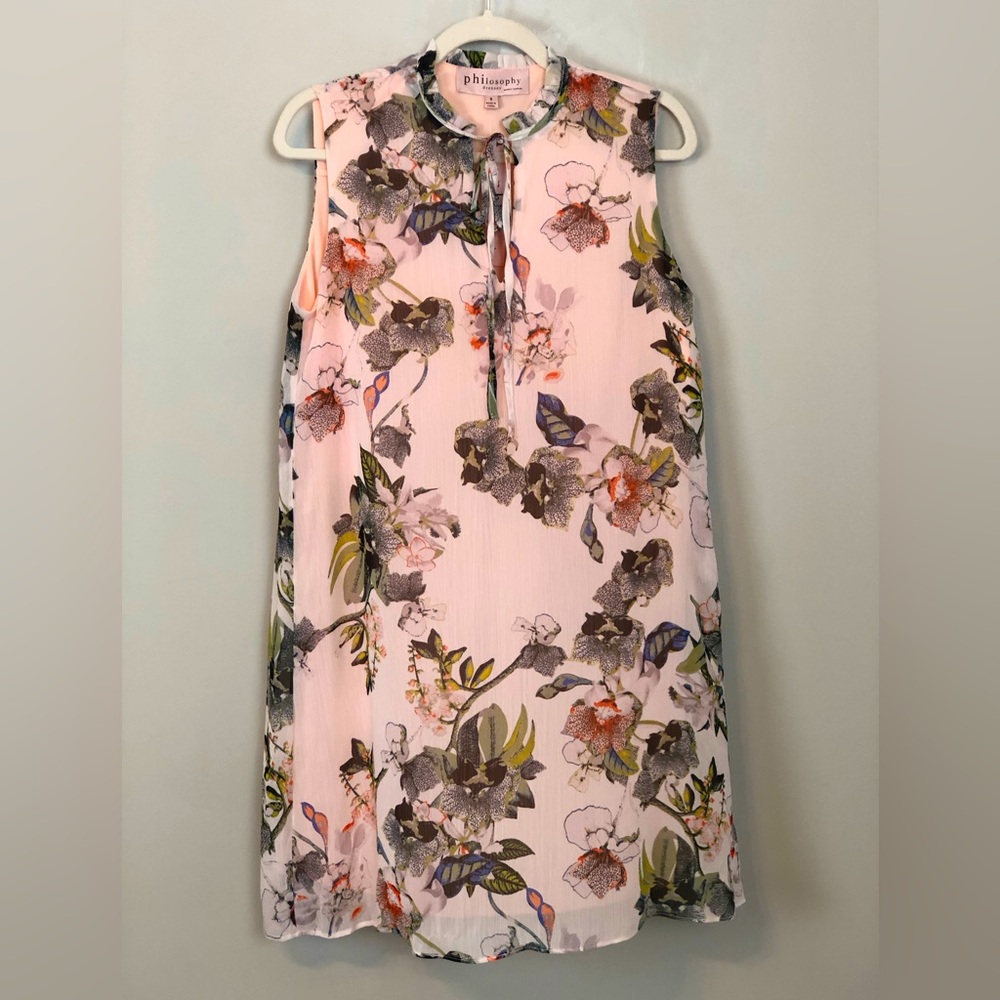 PHILOSOPHY Pink Floral Dress sz S